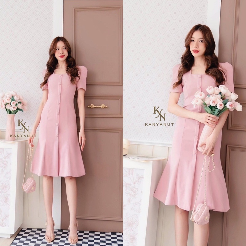 KANYANUT BRAND KN 7010 : Size S M L XL เดรสทำงาน เดรสออกงาน (เชคสินค้าก่อนกดสั่งซื้อจ้า)