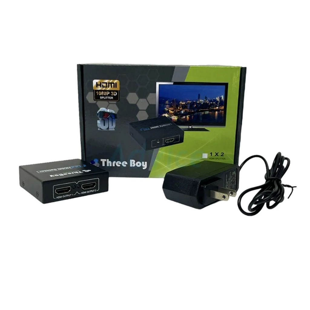 กล่องแยกจอ HDMI Splitter 1:2 THREEBOY