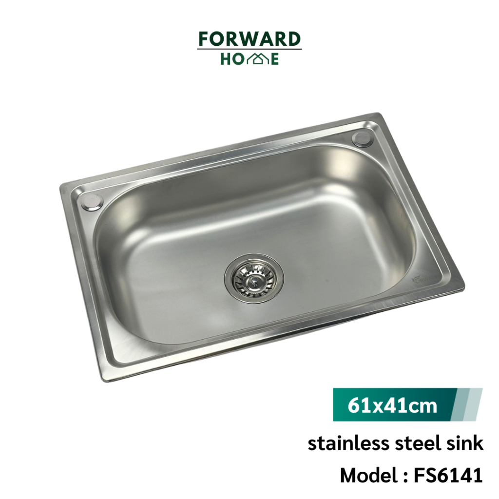 Forward ซิงค์ล้างจาน อ่างล้างจาน วัสดุสแตนเลส มีให้เลือก2ขนาดหน้ากว้าง45และ61ซม. stainless steel sink รุ่น FS4539/FS6141