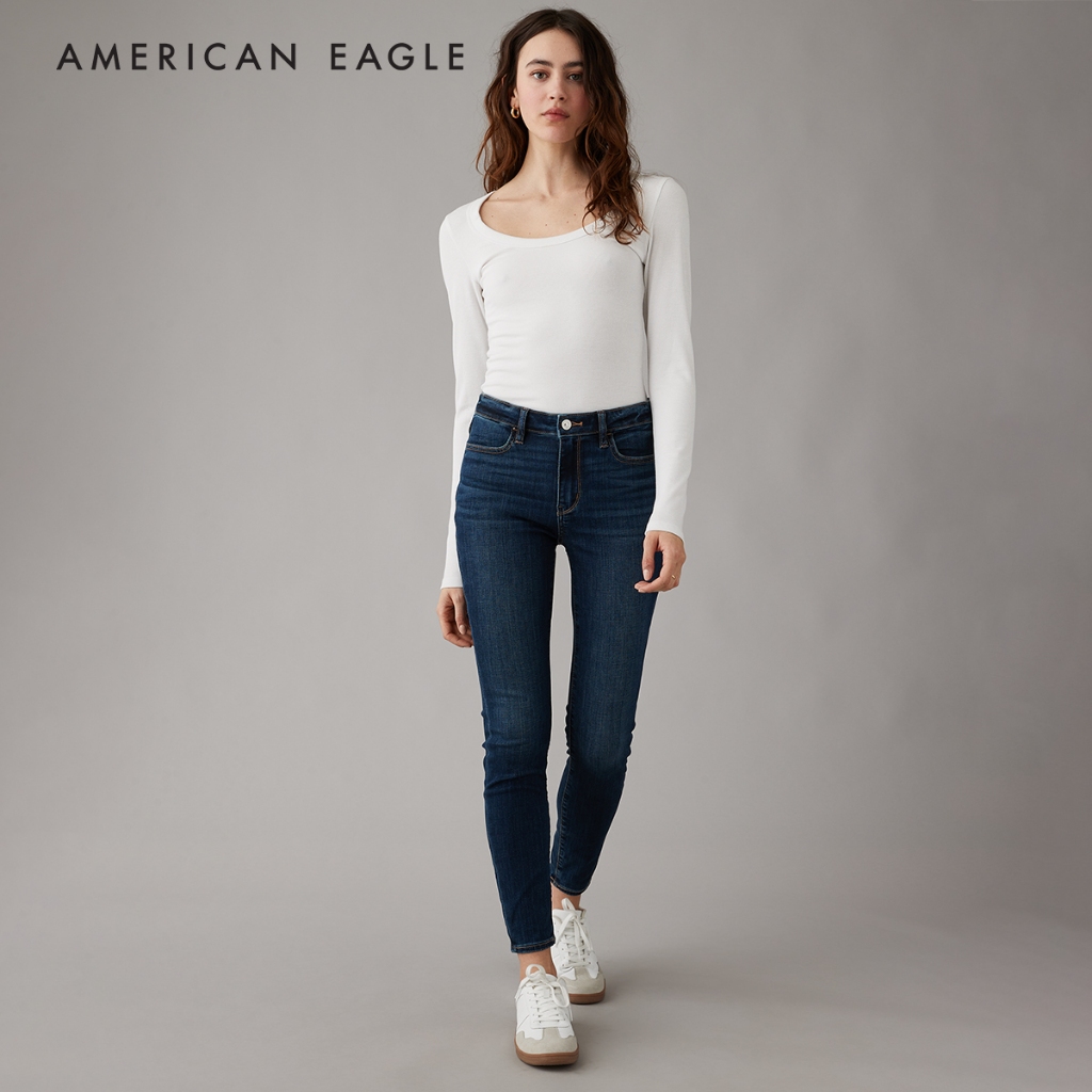 American Eagle Next Level High-Waisted Jegging Crop กางเกง ยีนส์ ผู้หญิง เจ็กกิ้ง ครอป เอวสูง (WJS 043-4950-074)
