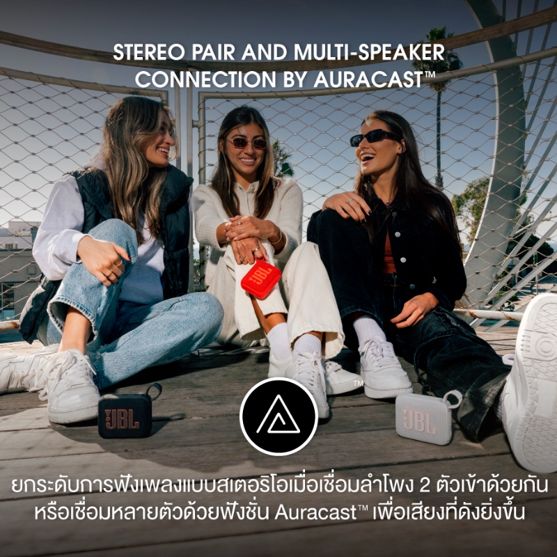 𝐉𝐁𝐋 Go 4 ลำโพงบลูทูธแบบพกพาขนาดกระทัดรัด กันน้ำและกันฝุ่น IP67 เล่นเพลงได้นานถึง 7 ชั่วโมง