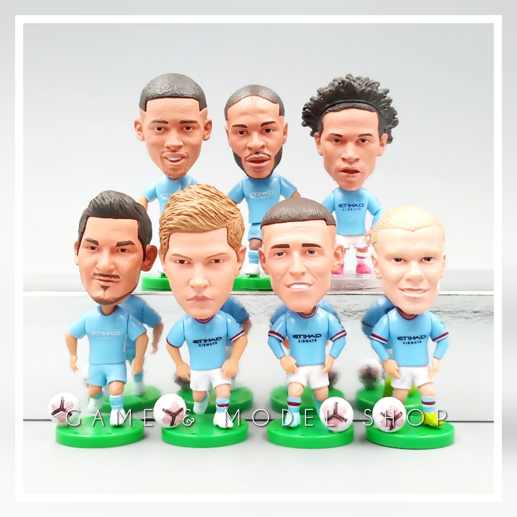 ***สินค้าพร้อมส่ง***โมเดลนักฟุตบอลรวมชุดแมนซิตี้ (สูง 6.5 ซม.) Soccerwe Model ตุ๊กตานักบอล นักเตะ โมเดลนักเตะ ของเล่น