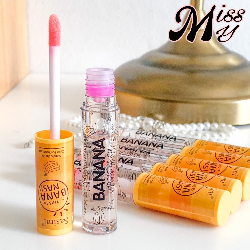 SASIMI Banana Moisturizing Magic Lip Oil ลิปออยล์เปลี่ยนสี เติมเต็มร่องปาก อวบอิ่ม ชุ่มชื้นยาวนาน
