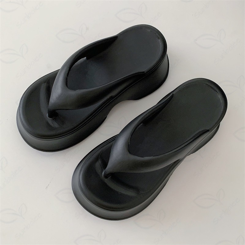 รองเท้าหูหนีบ รองเท้าแตะ พื้นหนาเสริมส้น ส้นตึก พร้อมส่งจากไทย Y-77