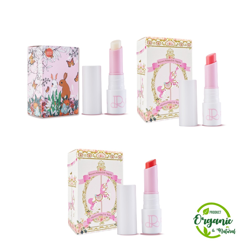 PARN x PUNARA พิวนาราออร์แกนิคมอยส์เจอไรซิ่งลิปบาล์ม/ลิปเด็กปราศจากซิลิโคน พร้อมสติกเกอร์แต่งแท่งลิป LIMITED EDITION