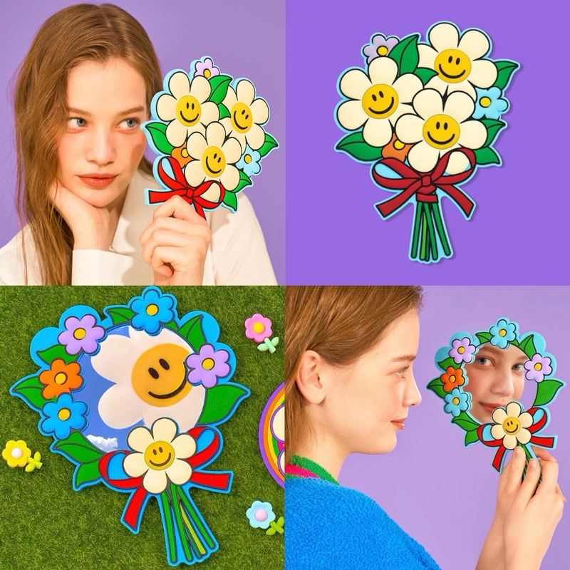 พร้อมส่ง Wiggle Wiggle ของแท้   กระจกพกพา Hand Mirror กระจกน่ารัก Pocket Mirror กระจกแต่งหน้า วิกเกิ้ล วิกเกิ้ล 02008 ราคา ถูกที่สุด ดีลบีเคเค