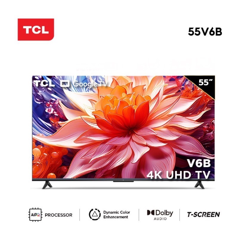 TV TCL 55นิ้ว LED 4K UHD Google TV รองรับ WiFi รุ่น 55V6B