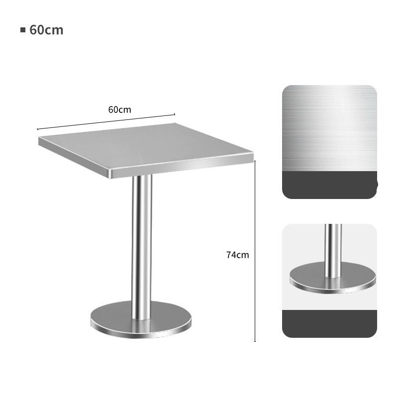 โต๊ะสแตนเลส ทรงสี่เหลี่ยมแบบพับขอบ (ปัดแแบบด้านป้องกันการเป็นลอยได้ดี) / stainless steel table