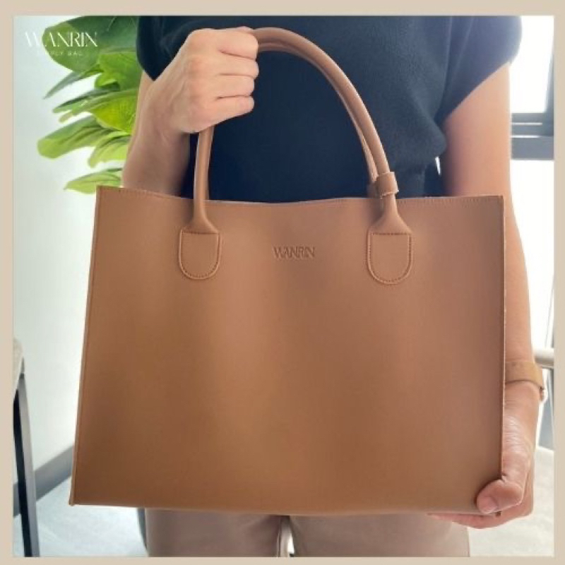Wanrin รุ่น Medium Tote Bag กระเป๋าถือทางสี่เหลี่ยม กระเป๋าใส่เอกสาร กระเป๋าใส่ไอแพด