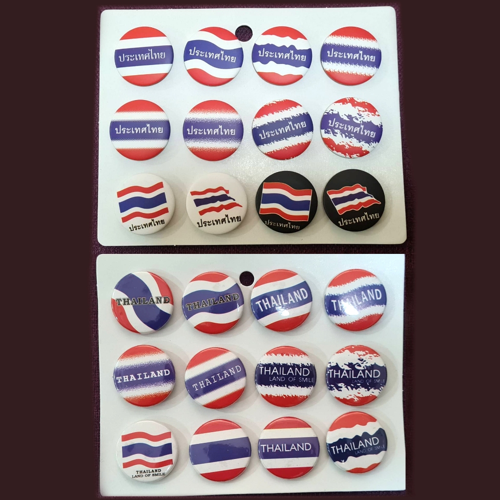 เข็มกลัด 3.2cm/4.4cm ธง ประเทศ ไทย Thailand Flag