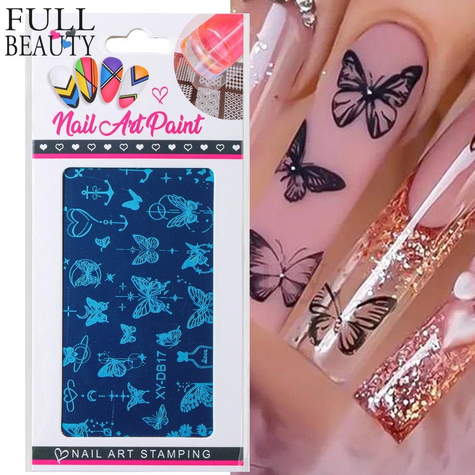 เพลทปั๊มเล็บ Nail Stamping Plates แผ่นปั๊มลายเล็บ แค่ทาสีแล้วใช้ซิลิโคนปั๊มลายวางบนเล็บได้เลย