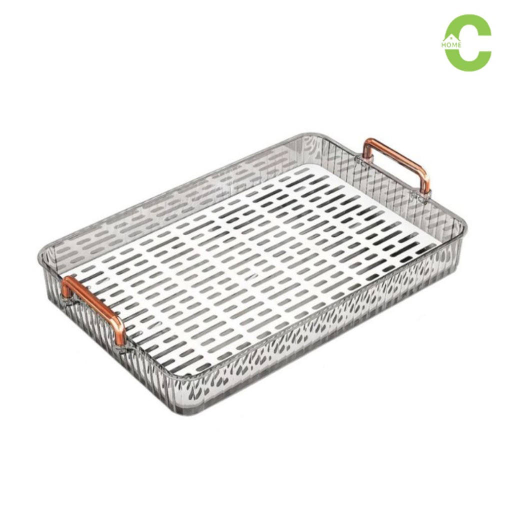HOMEC ถาดวางแก้ว 2ชั้น ถาดวางผักผลไม้ cup drain tray 2ชั้น สำหรับเสิร์ฟกาแฟ วางผลไม้ วางแก้ว
