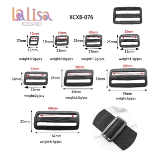 ที่ปรับสายเป้ ตัวเลื่อนสายกระเป๋า ตัวปรับสายกระเป๋า พลาสติกสีดำ Plastic Buckle (D-3-A,XCXB-076)