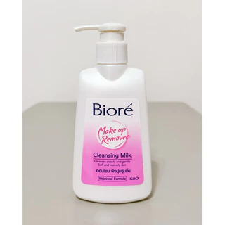 (ล็อตใหม่หมดอายุ 13/05/2029) Biore Cleansing Milk Makeup Remover 180 ml บิโอเร คลีนซิ่ง มิลค์ เมคอัพ รีมูฟเวอร์ 180 มล.