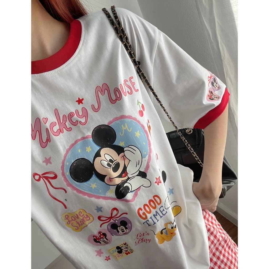 Hello ୨୧⋆ เสื้อยืดสกรีนลายทูโทนมิกกี้