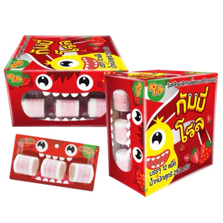 [X1กล่อง12ชิ่น] Pipp Gummy Roll กัมมี่โรล วุ้นสำเร็จรูปเพ็กทิน 4รสชาติ แพ็ก 12 ชิ้น 252g.