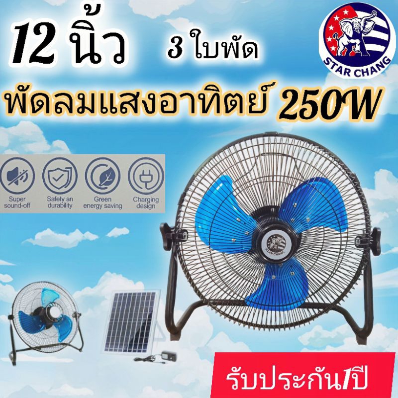 พัดลม250W//โซล่าเซลล์ แสงอาทิตย์