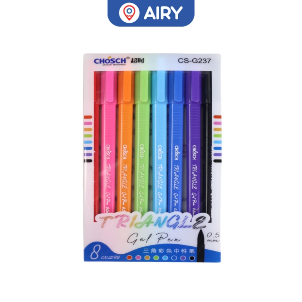 ปากกาเจล chosch G237-8 หมึกเจล สีเจลตามด้าม เขียนลื่น เส้นคม สีสันสดใส ปากกา0.5 มี 8 สี(1 แพ็ค) - รูปที่ 6