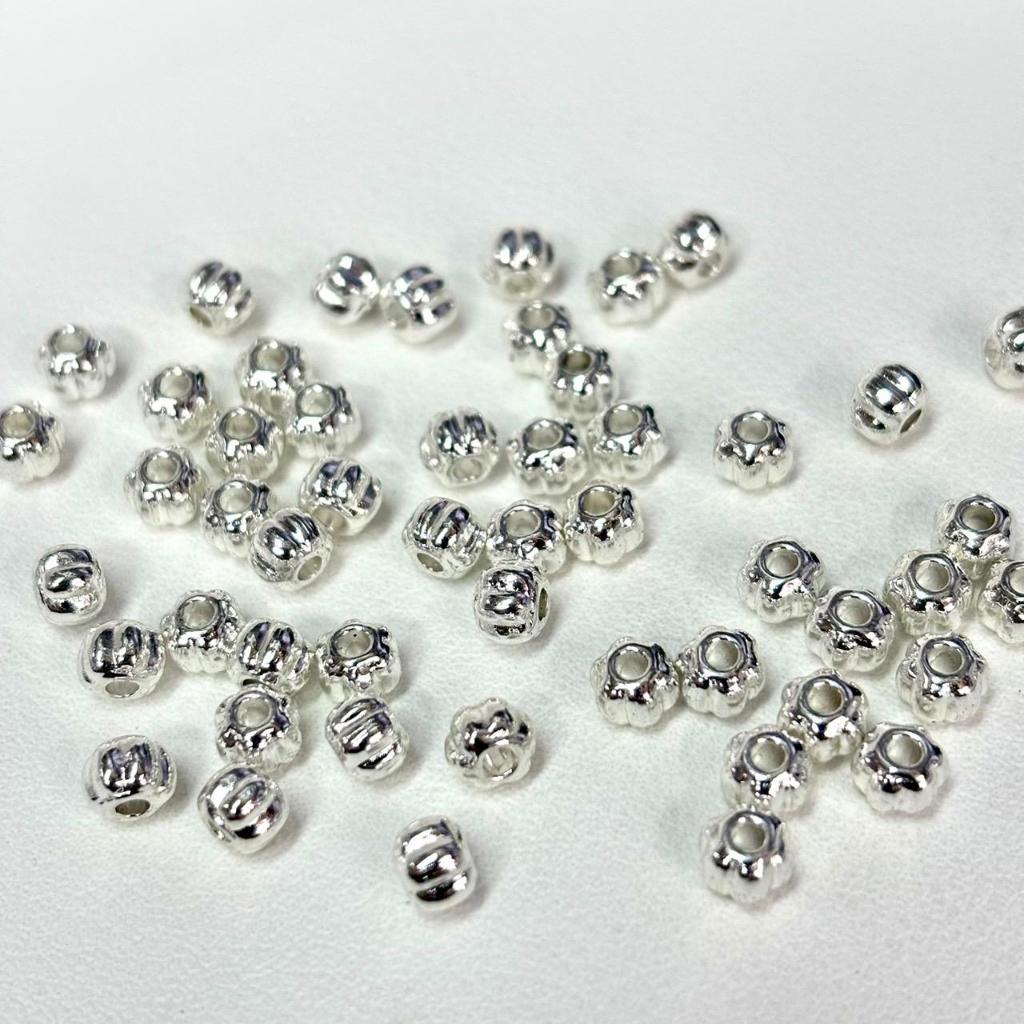 ลูกปัด ตัวคั่น สีเงิน สีไม่หลุด ไม่ลอก ขนาดจิ๋ว 4-6mm อุปกรณ์เสริมงานฝีมือ งาน DIY ใช้สำหรับเป็นตัวคั่น ร้อยสร้อยคอ สร้อ - รูปที่ 2