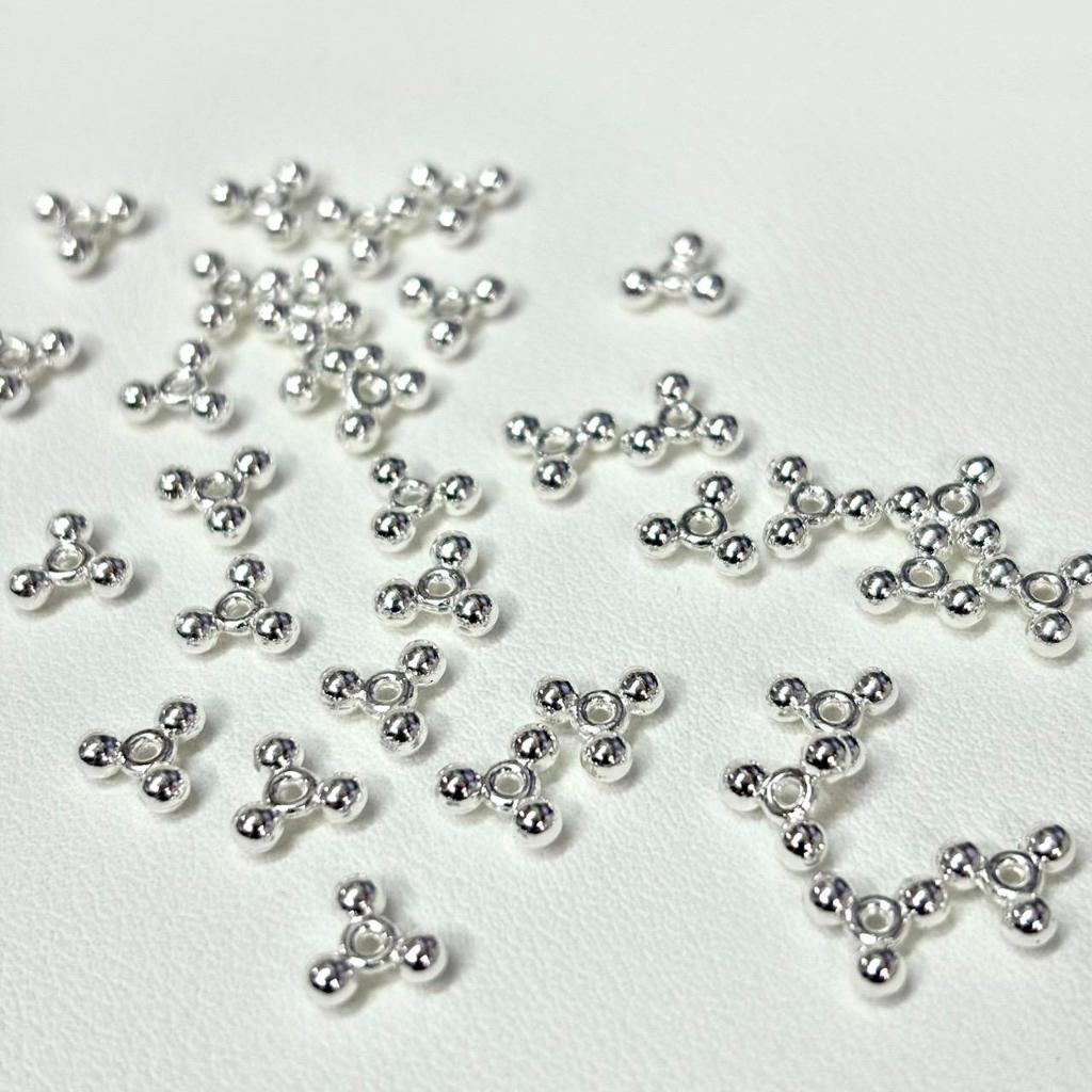 ลูกปัด ตัวคั่น สีเงิน สีไม่หลุด ไม่ลอก ขนาดจิ๋ว 4-6mm อุปกรณ์เสริมงานฝีมือ งาน DIY ใช้สำหรับเป็นตัวคั่น ร้อยสร้อยคอ สร้อ - รูปที่ 3
