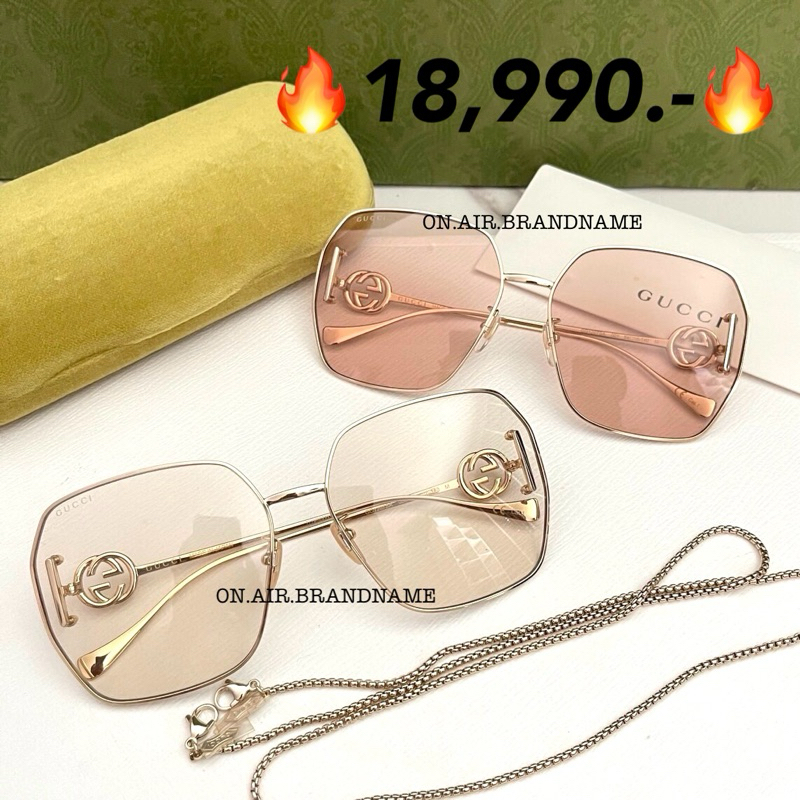 New gucci sunglasses แว่นกันแดด มีสายคล้องให้ด้วย น่ารัก