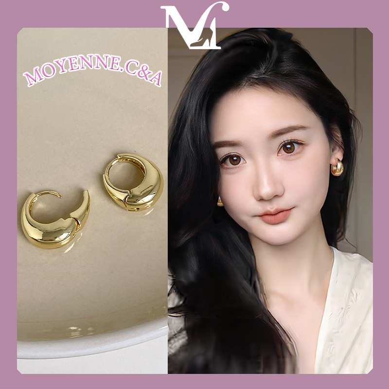 [พร้อมส่งจากไทย] ต่างหูห่วงสีทอง ความเรียบง่ายแบบฝรั่งเศส ต่างหูวินเทจไม่ซ้ำใคร หรูหราบางเบามีระดับ ย้อนยุคสบาย ๆ