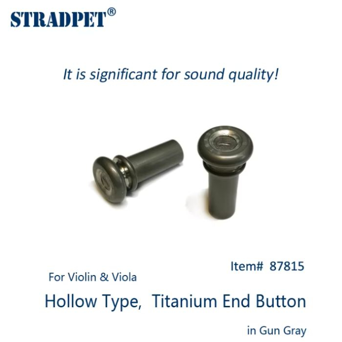 STRADPET ไทเทเนียม End Button สำหรับไวโอลิน  รุ่น Hollow สี Gun Grey