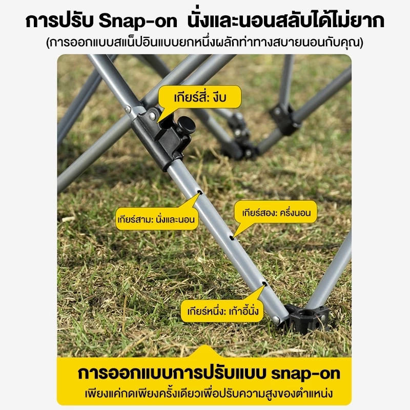 เก้าอี้แคมป์ปิ้งพับได้ บุผ้าฝ้าย เก้าอี้สนาม รับน้ำหนัก 300kg thumbnail 6