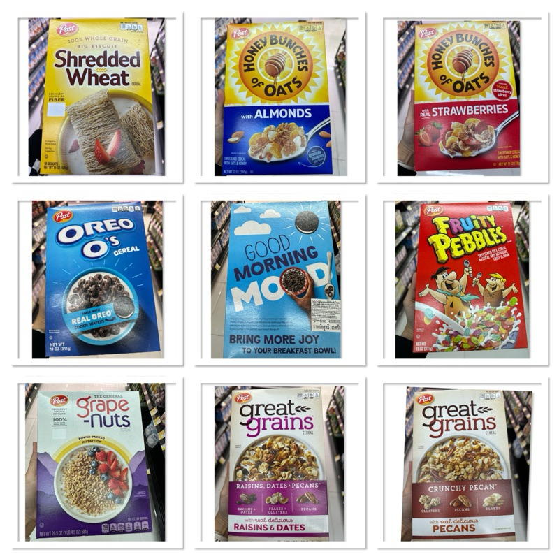 Post Shredded Wheat Original Big Biscuit Cereal 425 G. โพสท์ อาหารเช้า ข้าวสาลีอบกรอบ บิสกิต ซีเรียล