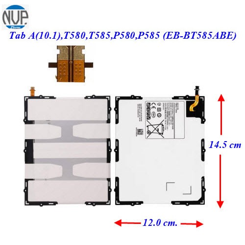 แบตเตอรี่ Samsung Tab A(10.1),T580,T585,P580,P585     (EB-BT585ABE) 12.0x14.5 cm.7300 mAh.
