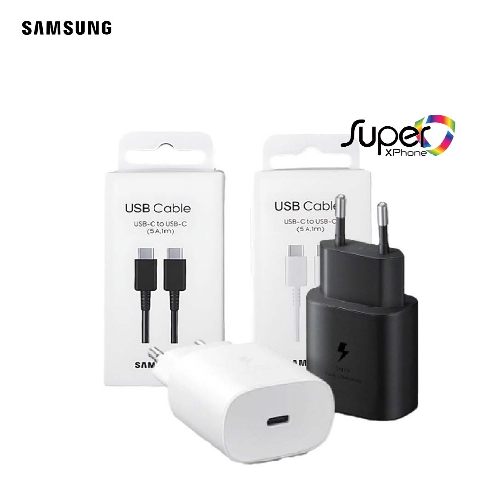 Samsung Adater ของเเท้ 25W และ สายชาร์จ Data Cable ไทป์ C toไทป์ C(By Shopee SuperTphone1234)