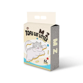 MZ ทรายเต้าหู้ ออร์แกนิค100% ผลิตจากกากถั่วเหลืองธรรมชาติ ทรายแมว Cat Litter ทรายแมวเต้าหู้ 6 ลิตร