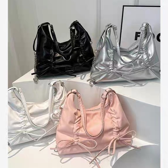 BAG-TAK🌷กระเป๋าน่ารักสไตล์เกาหลี ใส่ของได้เยอะ แต่งโบว์น่ารัก สะพายได้หลายแบบ กระเป๋าแฟชั่น มีสายสะพายยาว 🌷