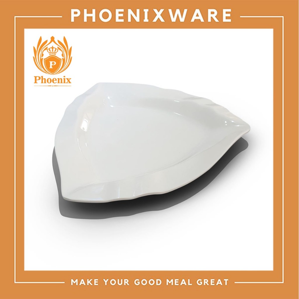 จานสามเหลี่ยม ขอบหยัก 10-11 นิ้ว เมลามีน ขอบหยัก Phoenix 62410 62411