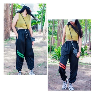 (แพค 3,6 ตัว) กางเกงวอร์มแต่งคาดหน้า มีขาปล่อยและขาจั้มสีดำ ชาย หญิงใส่ได้ ทำกิจกรรมต่างๆ เป็นผ้าวอร์มระบายอากาศ