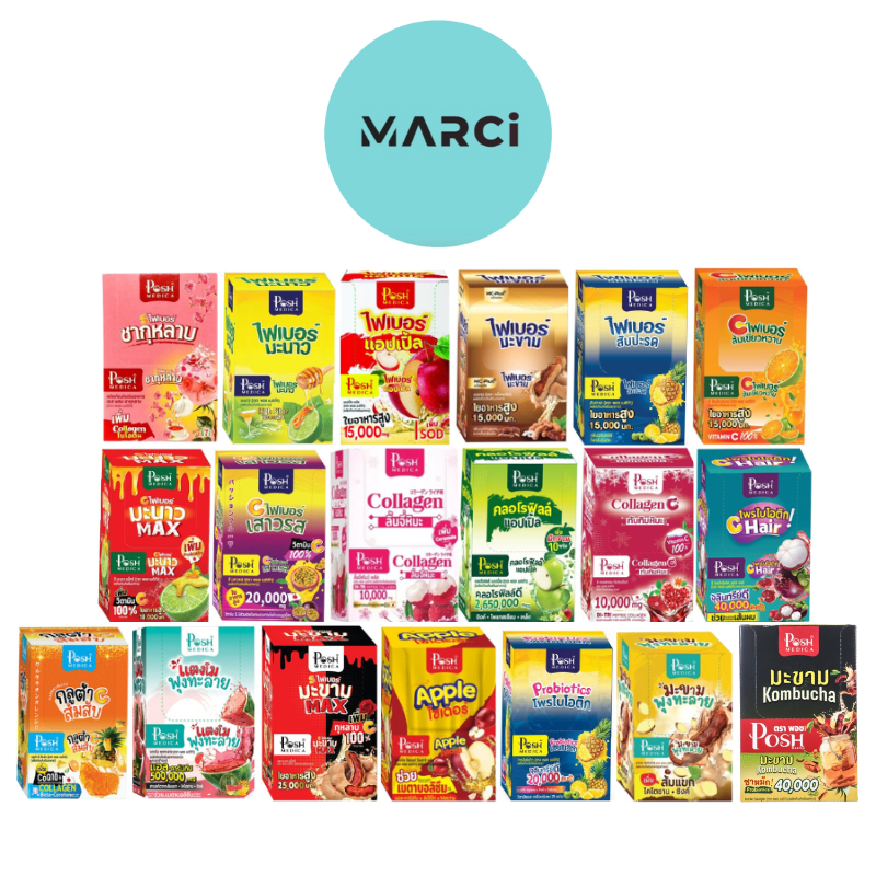 [กล่องx6ซอง] พอช เมดิก้า ไฟเบอร์มะนาว/มะขาม/โพรไบโอติก MC.Plus/Posh Medica Fiber