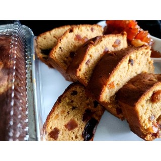 ฟรุตเค้กแบบไม่มีหน้า ผลไม้หมักรัมอย่างดี