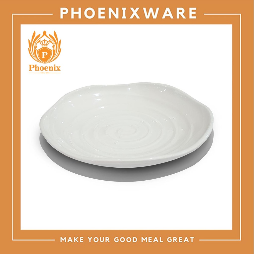 จานลึกก้นหอย 9 นิ้ว เมลามีน สีขาว Phoenix 38509