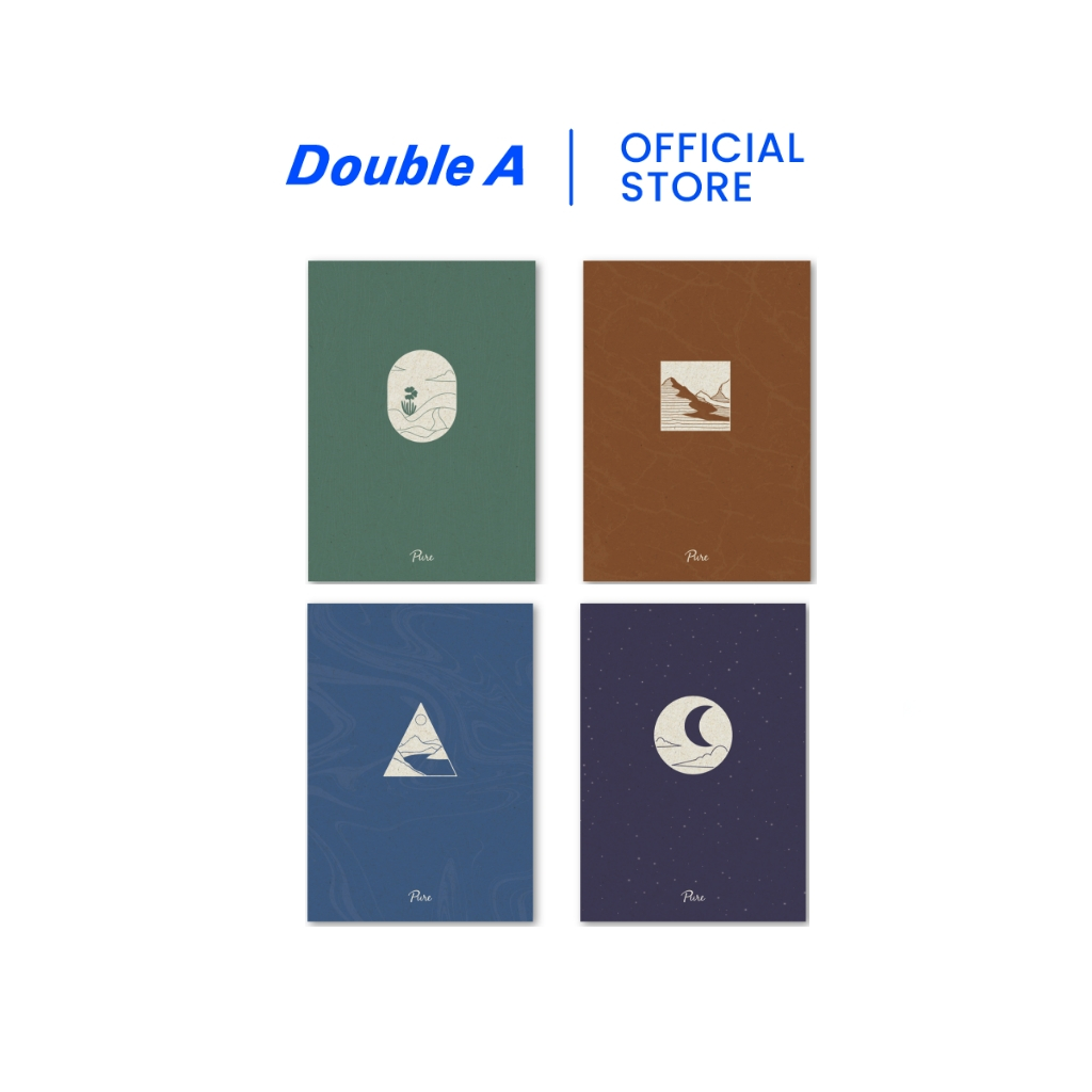 Double A สมุดมุงหลังคา รักษ์โลก Pure ขนาด B5 หนา 75 แกรม 30 แผ่นต่อเล่ม จำหน่าย 4 เล่ม