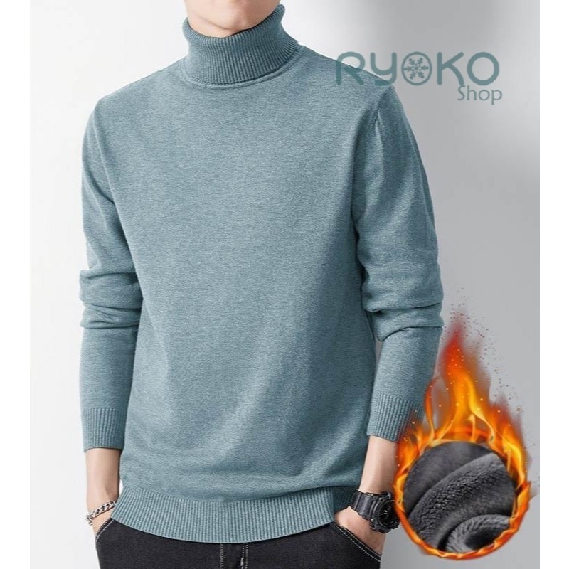 เสื้อไหมพรมคอเต่าบุขน ใส่ได้ทั้งชายและหญิง พร้อมส่ง