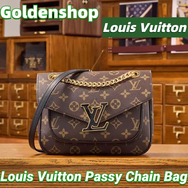 🍒หลุยส์วิตตอง Louis Vuitton Passy Chain Bag🍒กระเป๋าสะพาย LV จริง สินค้าขายร้อน