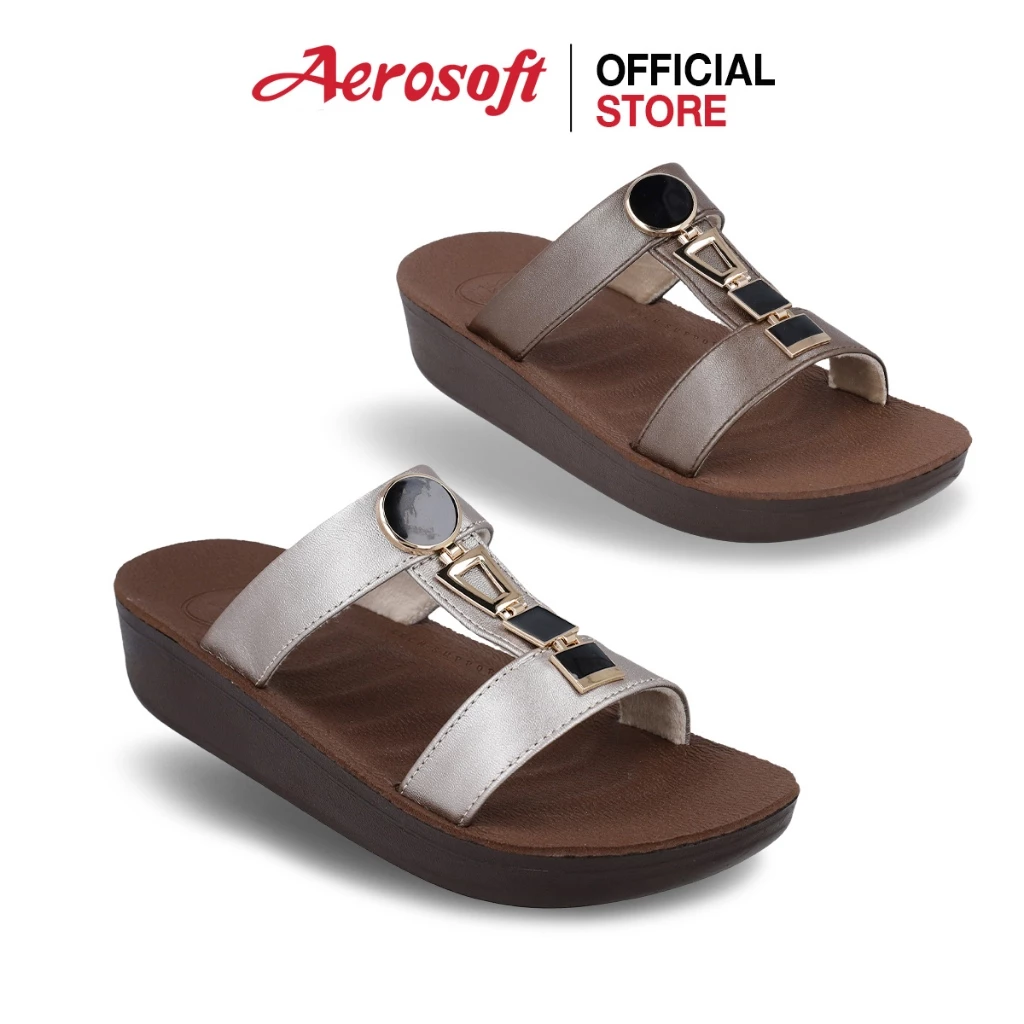 Aerosoft (แอโร่ซอฟ) รองเท้าแตะผู้หญิง รองเท้าแฟชั่น แบบสวม นิ่มๆ เพื่อสุขภาพ รุ่น FW8384