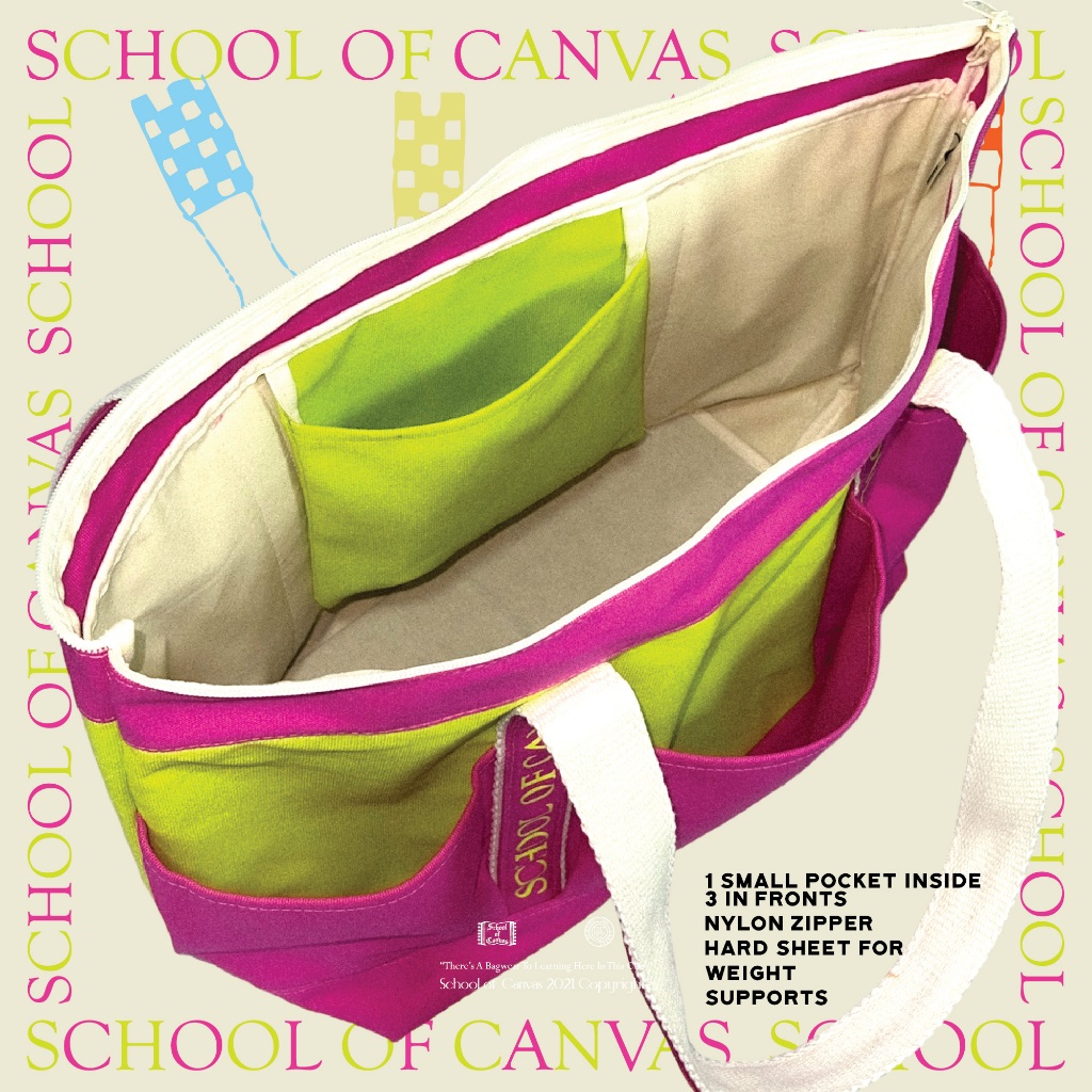 "Two Tone PICNIC Tote" School of Canvas