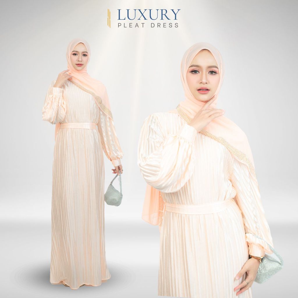 ชุดเดรส พร้อมเชือก ทรงสวยหรู ชุดออกงาน ใส่แล้วดูดี ใส่สบาย ไม่ร้อน  IM80วาริสมุสลิม