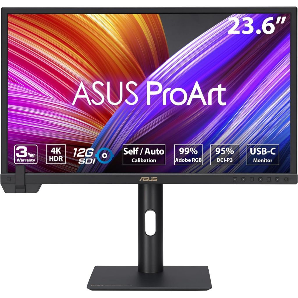 ASUS ProArt Display 24” 4K Professional Monitor (PA24US), 99% Adobe RGB, 95% DCI-P3 ΔE < 1,  USB-C, 