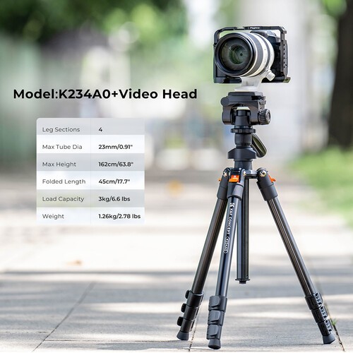 ขาตั้งกล้อง K&F K234A0+Video Head Lightweight with Holder Clip Release Plate (KF09.115)