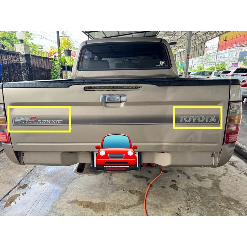 TOYOTA สติ๊กเกอร์ HILUX Sticker ฝาท้าย กระบะ D4D COMMONRAIL ปี 2003 แคป