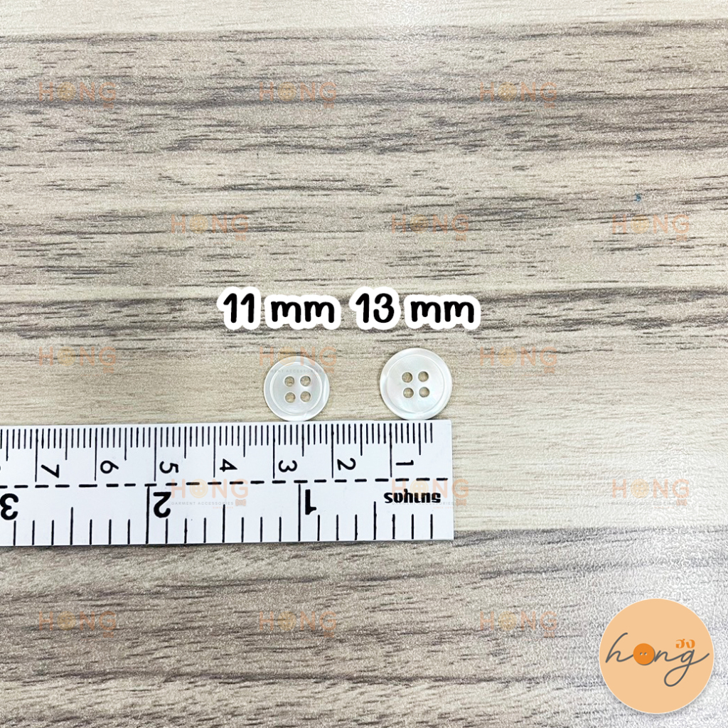 ☑️กระดุมเปลือกหอย ขอบบาง Shell Button 4 รู ขนาด 11,13 mm #TG-02455-N [พร้อมส่งในไทย] - รูปที่ 4