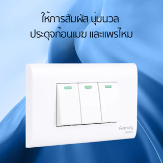 RANDY Wall switch สวิทซ์ไฟ ทางเดียว ปลั๊กกราวด์คู่ กราวด์เดี่ยว ปลั๊กไฟ หน้ากาก ฝา 1 2 3 ช่อง สองทาง สามทาง