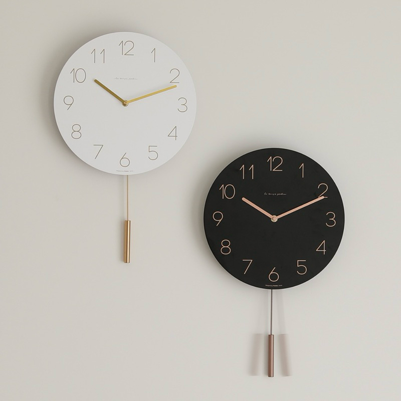 [Mooas] Flat Wood Pendulum Wall clock
